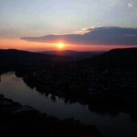 Sonnenuntergang Blick auf Alt-Kues