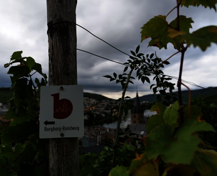 Beschilderung entlang der Strecke