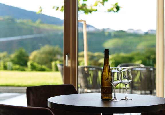 Weingut Boujong Weingeuss mit Ausblick