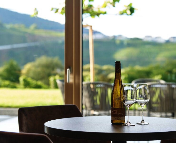 Weingut Boujong Weingeuss mit Ausblick