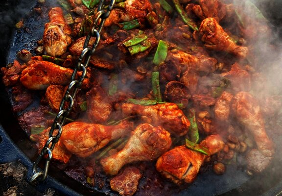 Weinprobe mit Paella