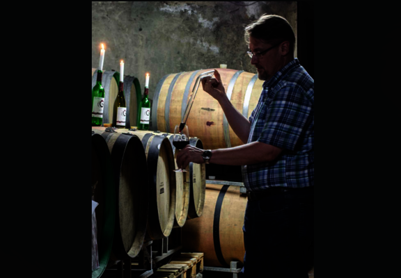 Weinprobe im Keller