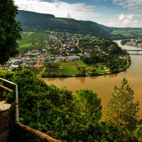 Blick vom Moselsteig auf Mehring