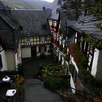 Blick von der Klostertreppe auf die Fachwerkromantik von Beilstein