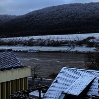 Blick auf die Mosel im Winter