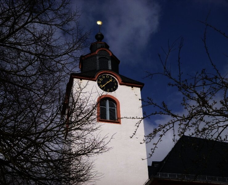 Kirchturm der ev. Kirche in Kleinich