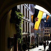 Blick in die Gassen von Bernkastel vom Graacher Tor