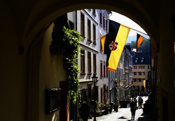 Blick in die Gassen von Bernkastel vom Graacher Tor