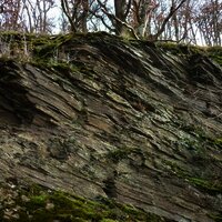 Fein geschichteter Schiefer bei Starkenburg
